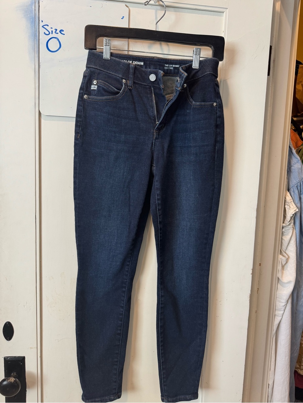 High-Rise Dark Blue Skinny Jeans - Unbranded